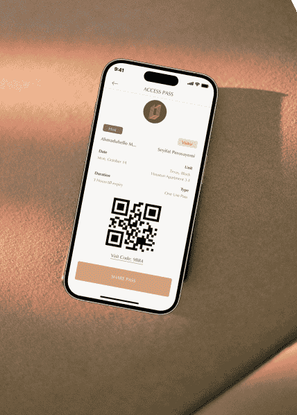 Mobile phone with QR code for guest access