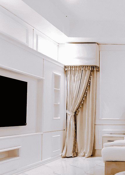 Luxury room with curtains