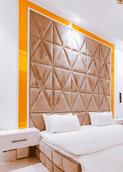 Luxury bedroom with elegant headboard