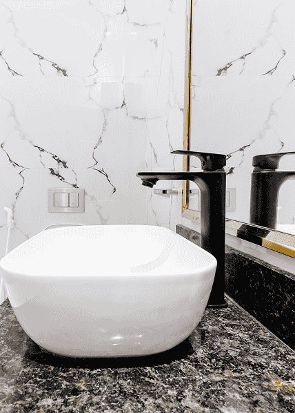 Luxury bathroom with marble finishes
